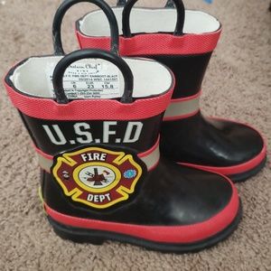 Kids firefighter rainboots